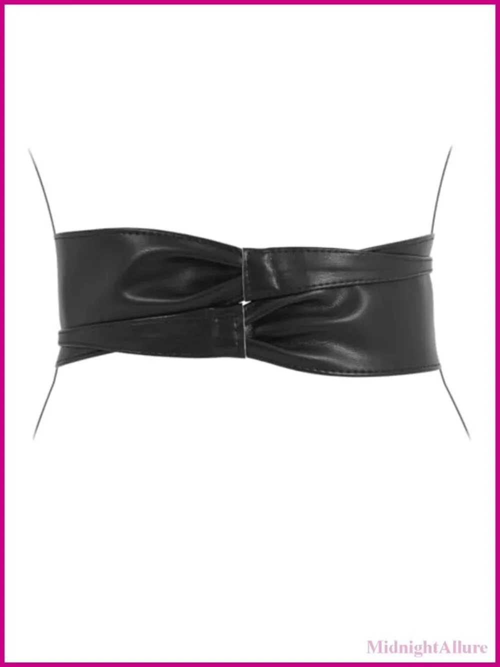 Faux Leather Obi Waist Belt Self Tie Wrap Bowknot Women's Wide Dress Belt